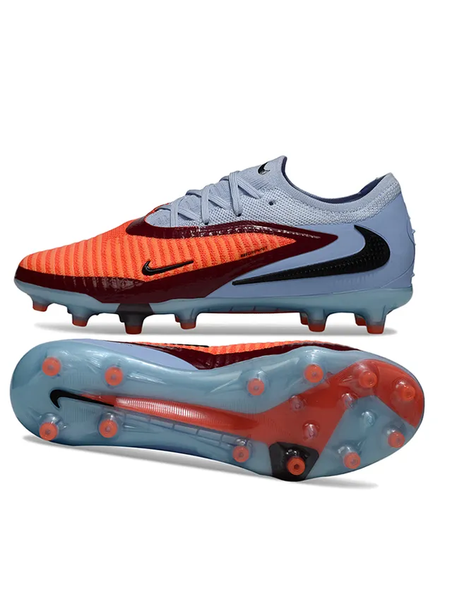 Nike Phantom GT Orange Blue Low-Cut Knit Upper Asymmetric Lacing Firm-Ground Soccer Shoes 6