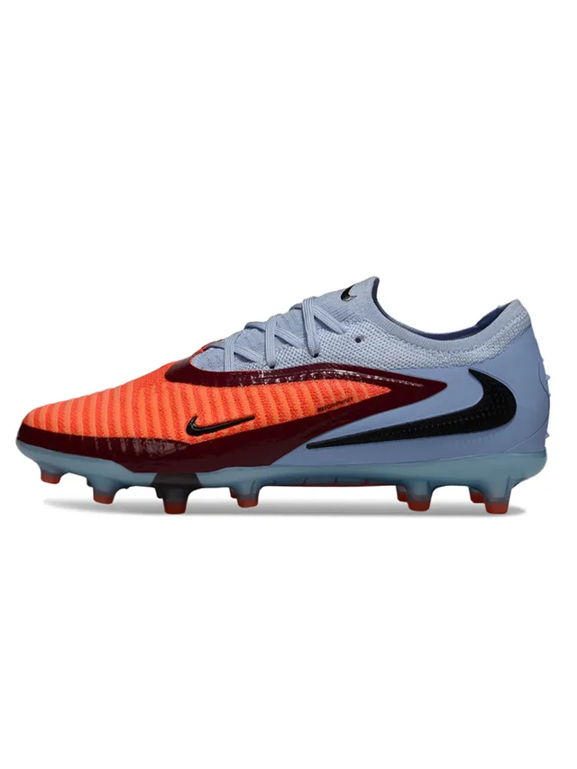 Nike Phantom GT Orange Blue Low-Cut Knit Upper Asymmetric Lacing Firm-Ground Soccer Shoes 7