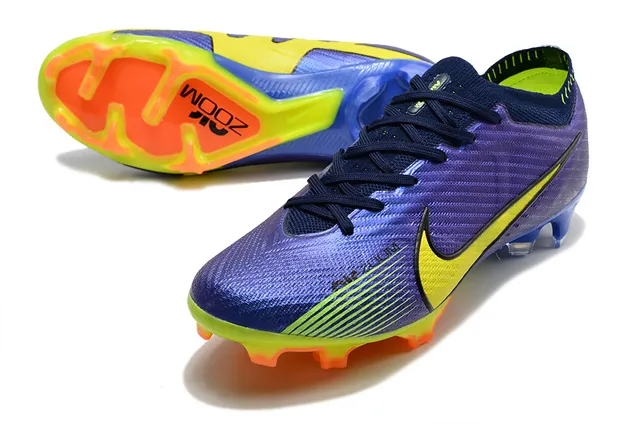 Nike Phantom GT Purple Blue Chaussures de football à col de chaussette bas pour surface ferme 4