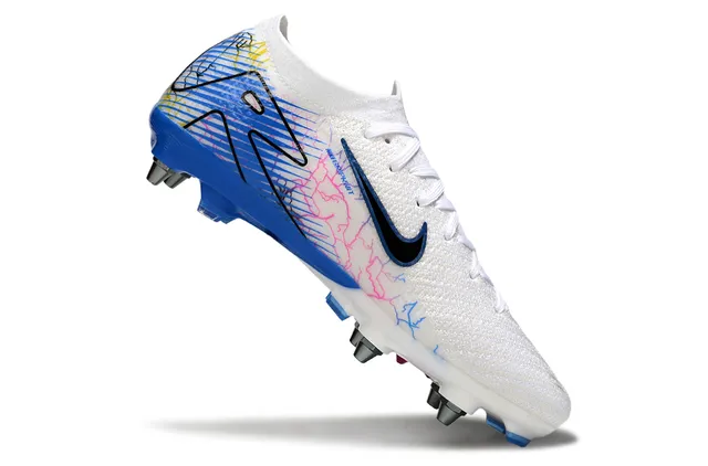 Nike Phantom GT White Blue Low-Cut Sock-Fit Upper Knit Construction Firm-Ground Soccer Shoes 2