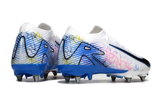 Nike Phantom GT White Blue Low-Cut Sock-Fit Upper Knit Construction Firm-Ground Soccer Shoes 5