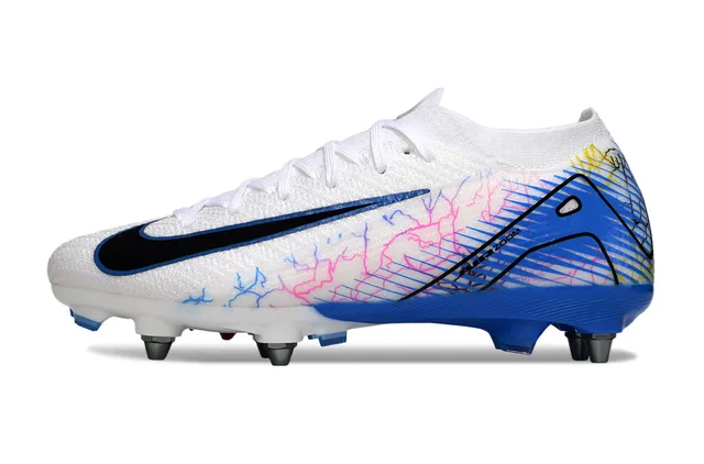 Nike Phantom GT White Blue Low-Cut Sock-Fit Upper Knit Construction Firm-Ground Soccer Shoes 7