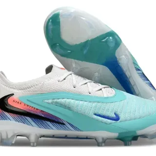 Nike Phantom GT أبيض متعدد الألوان شبكة علوية قفص وسط ديناميكي Firm-Ground أحذية كرة القدم