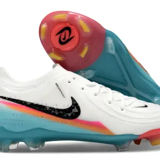 Nike Phantom GT White Multicolor Knit Upper Gradient Stripe Detail Firm-Ground Soccer Shoes