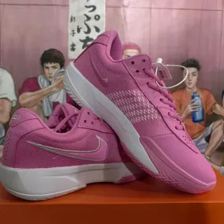 Nike Pink and White Low-Top Mesh-and-Synthetic Basketball Shoes