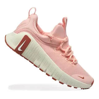 Nike Pink Beige Knit Upper Sculpted Ridged Midsole Lifestyle Sneakers