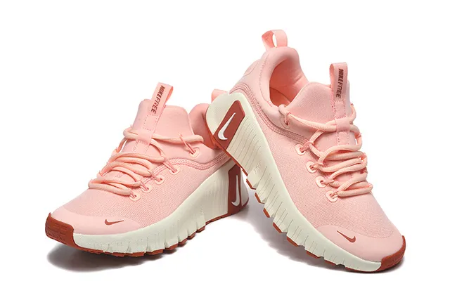 Nike Pink Beige Knit Upper Sculpted Ridged Midsole Lifestyle Sneakers 2