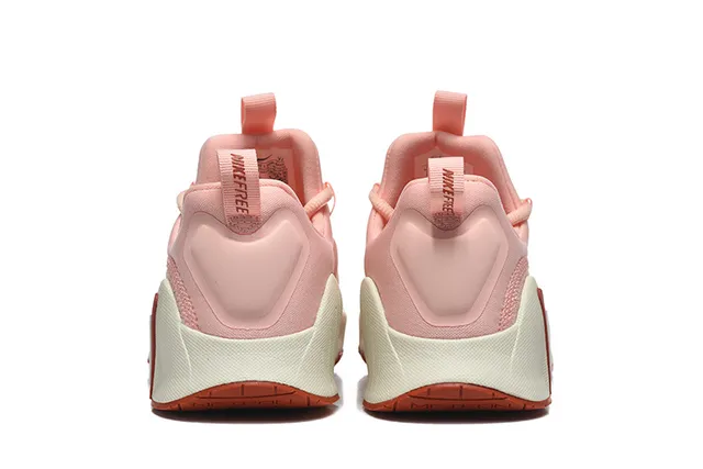 Nike Pink Beige Knit Upper Sculpted Ridged Midsole Lifestyle Sneakers 3