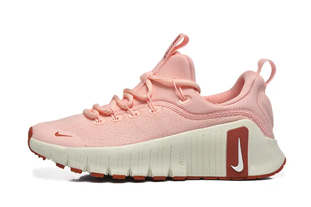 Nike Pink Beige Knit Upper Sculpted Ridged Midsole Lifestyle Sneakers 5