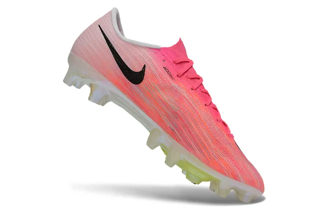 Nike Pink Black Flyweave Ultra Knit Upper Translucent Air Zoom Sole Firm-Ground Soccer Shoes 2