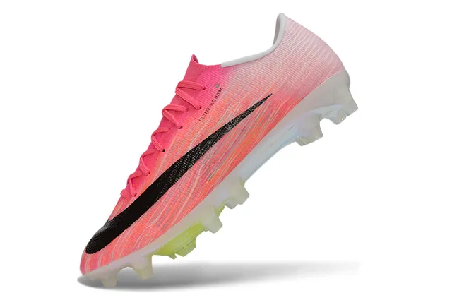 Nike Pink Black Flyweave Ultra Knit Upper Translucent Air Zoom Sole Firm-Ground Soccer Shoes 3
