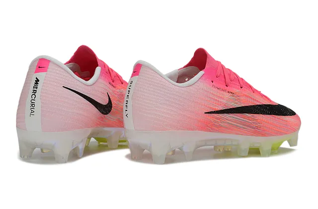 Nike Pink Black Flyweave Ultra Knit Upper Translucent Air Zoom Sole Firm-Ground Soccer Shoes 6