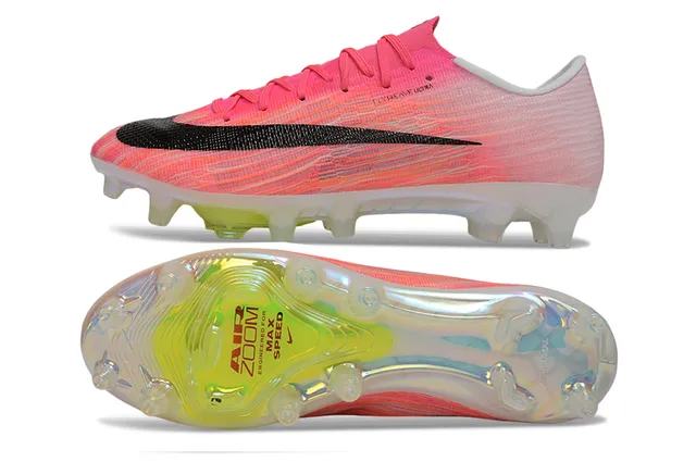 Nike Pink Black Flyweave Ultra Knit Upper Translucent Air Zoom Sole Firm-Ground Soccer Shoes 7