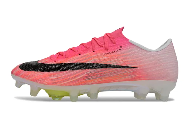 Nike Pink Black Flyweave Ultra Knit Upper Translucent Air Zoom Sole Firm-Ground Soccer Shoes 8