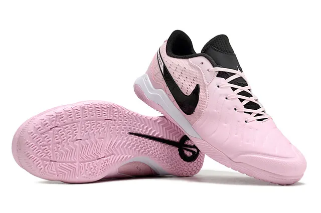 Nike rose noir perforé synthétique supérieur col bas chaussures de football indoor 4
