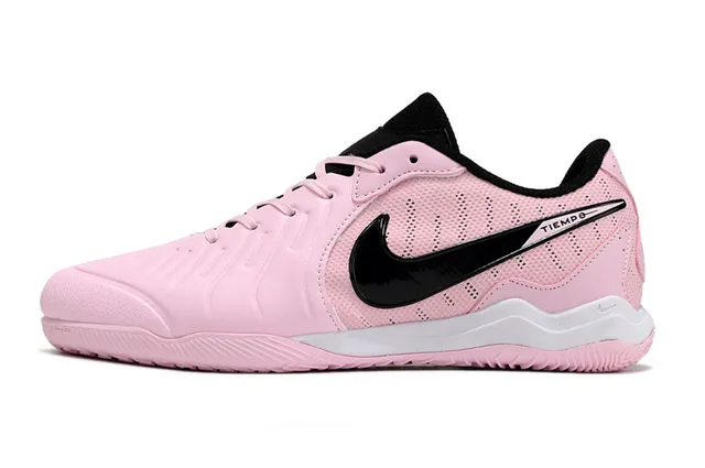 Nike rose noir perforé synthétique supérieur col bas chaussures de football indoor 6