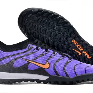 Nike Zapatillas de fútbol turf con upper de knit, overlays de wave sintético en púrpura y negro