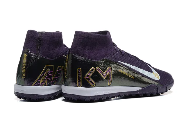 Nike Violet Argent Collet Sock-Fit Tissu Texturé Supérieur Chaussures de football indoor 2