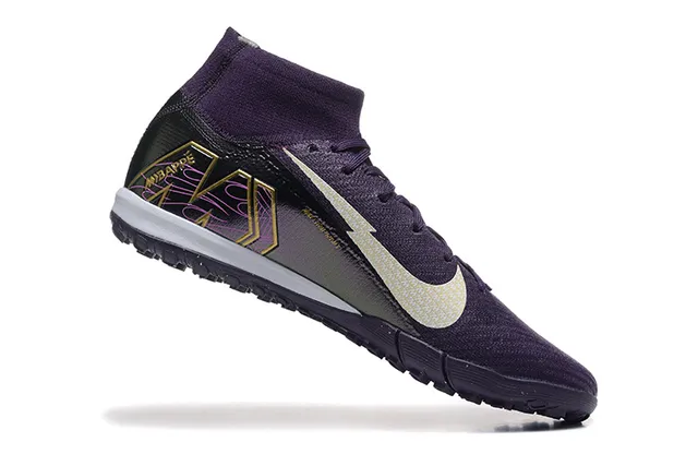 Nike Violet Argent Collet Sock-Fit Tissu Texturé Supérieur Chaussures de football indoor 4
