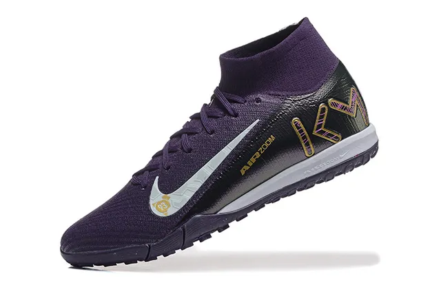Nike Violet Argent Collet Sock-Fit Tissu Texturé Supérieur Chaussures de football indoor 5