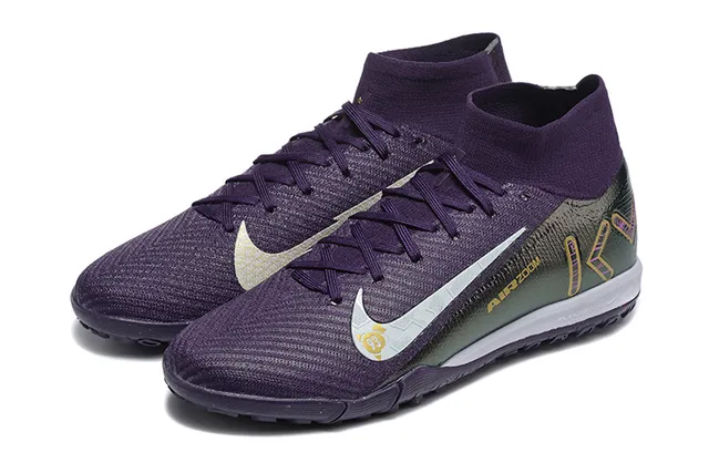 Nike Violet Argent Collet Sock-Fit Tissu Texturé Supérieur Chaussures de football indoor 8