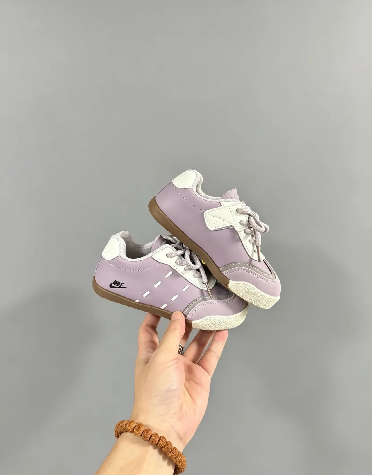 Nike Purple White Low-Top Layered Synthetic Overlays Lifestyle Sneakers 21
