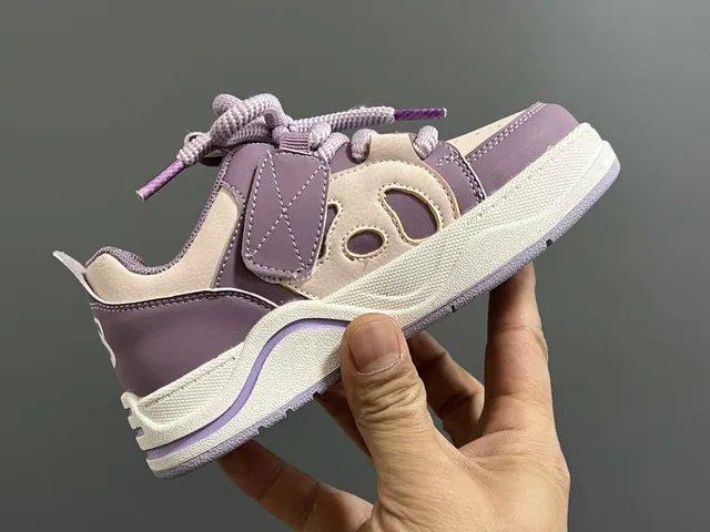 Nike Purple White Panda-Face Overlay Layered Synthetic Construction Chunky Sneakers 12