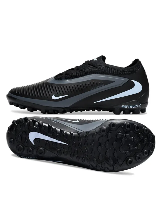 Nike ReactX Black Light Blue Artificial Grass Soccer Shoes 6