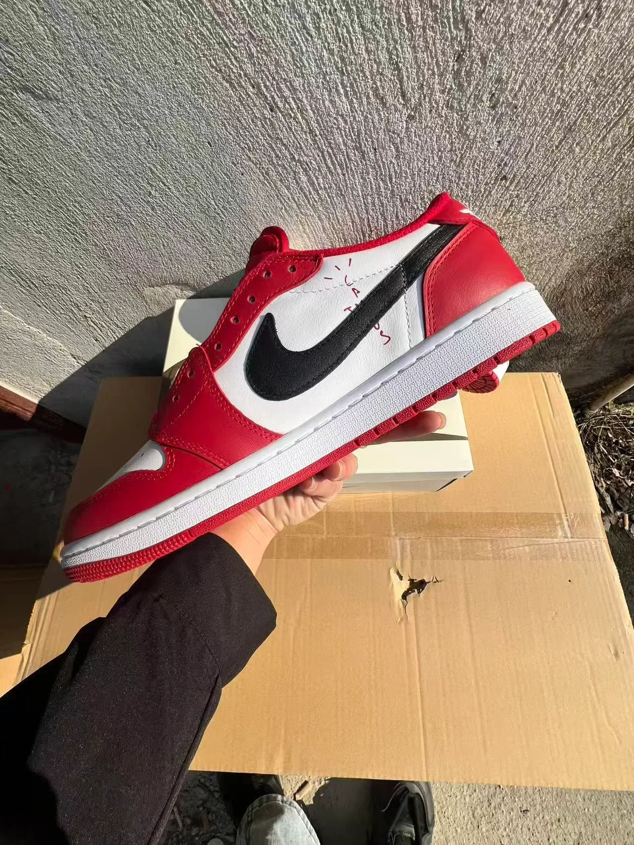 Nike Sneakers Lifestyle Rouge Noir Low Top Cuir 5