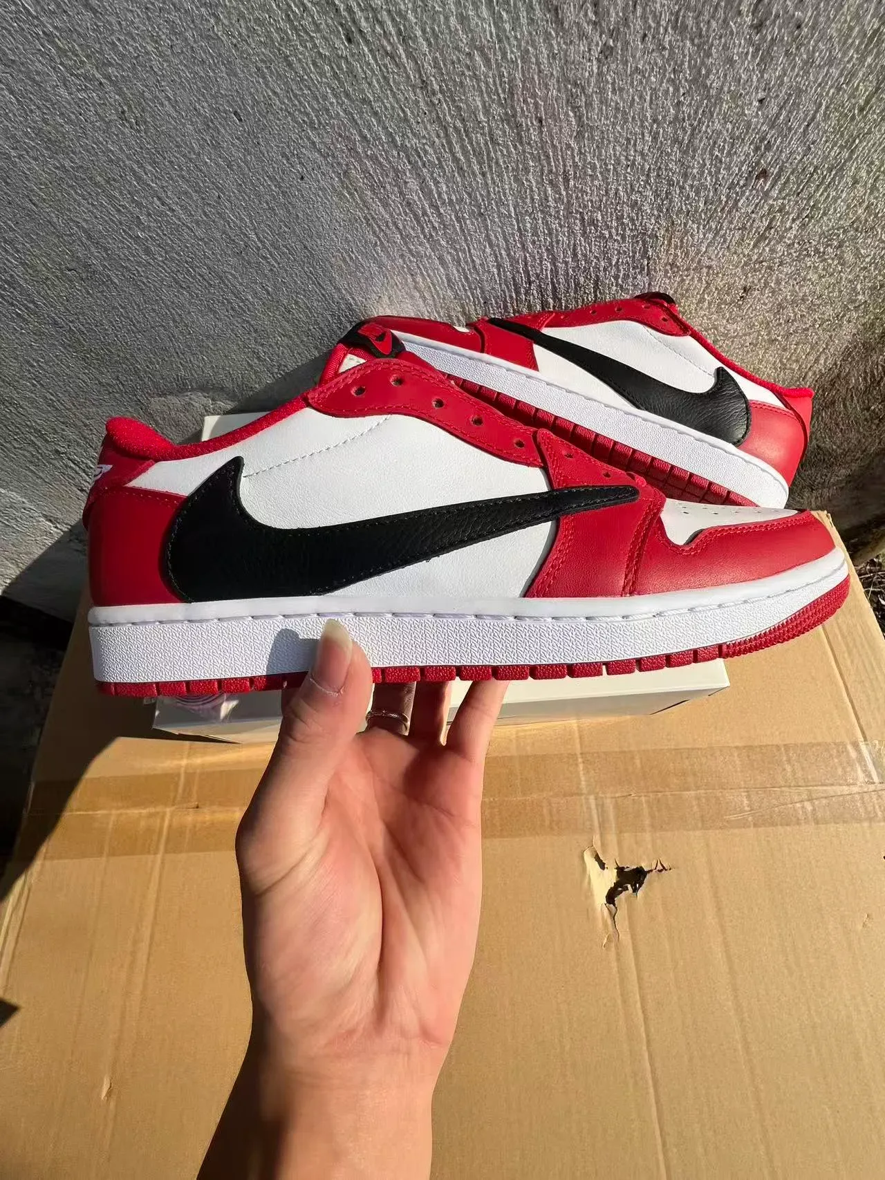 Nike Sneakers Lifestyle Rouge Noir Low Top Cuir 7