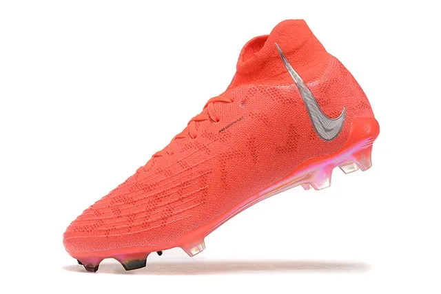 Nike Chuteiras upper knit vermelho prata heel cage TPU translúcido terreno firme 5