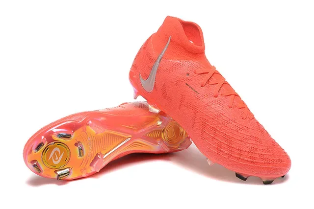 Nike Chuteiras upper knit vermelho prata heel cage TPU translúcido terreno firme 6