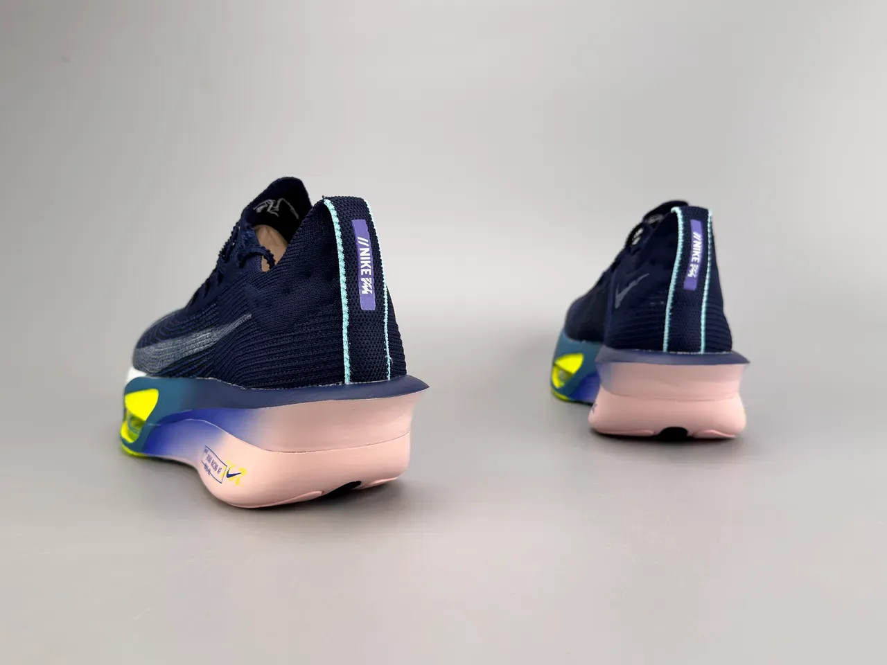 Nike Road Racing AF Navy Blue Pink Neon Yellow Running Shoes 6