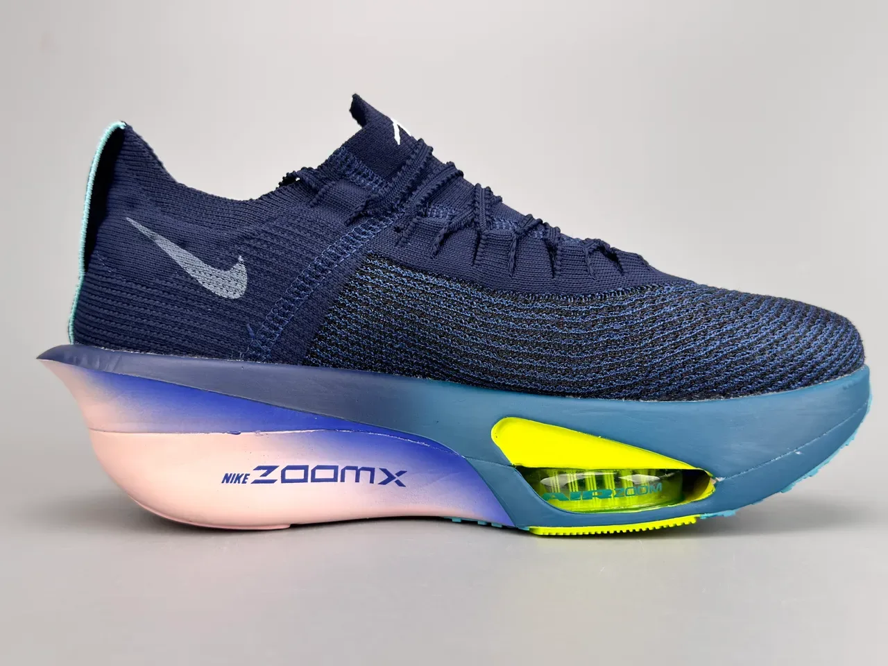 Nike Road Racing AF Navy Blue Pink Neon Yellow Running Shoes 10