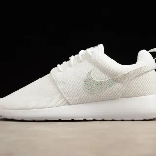Nike Roshe Run White Crystal Swoosh Lifestyle Sneakers
