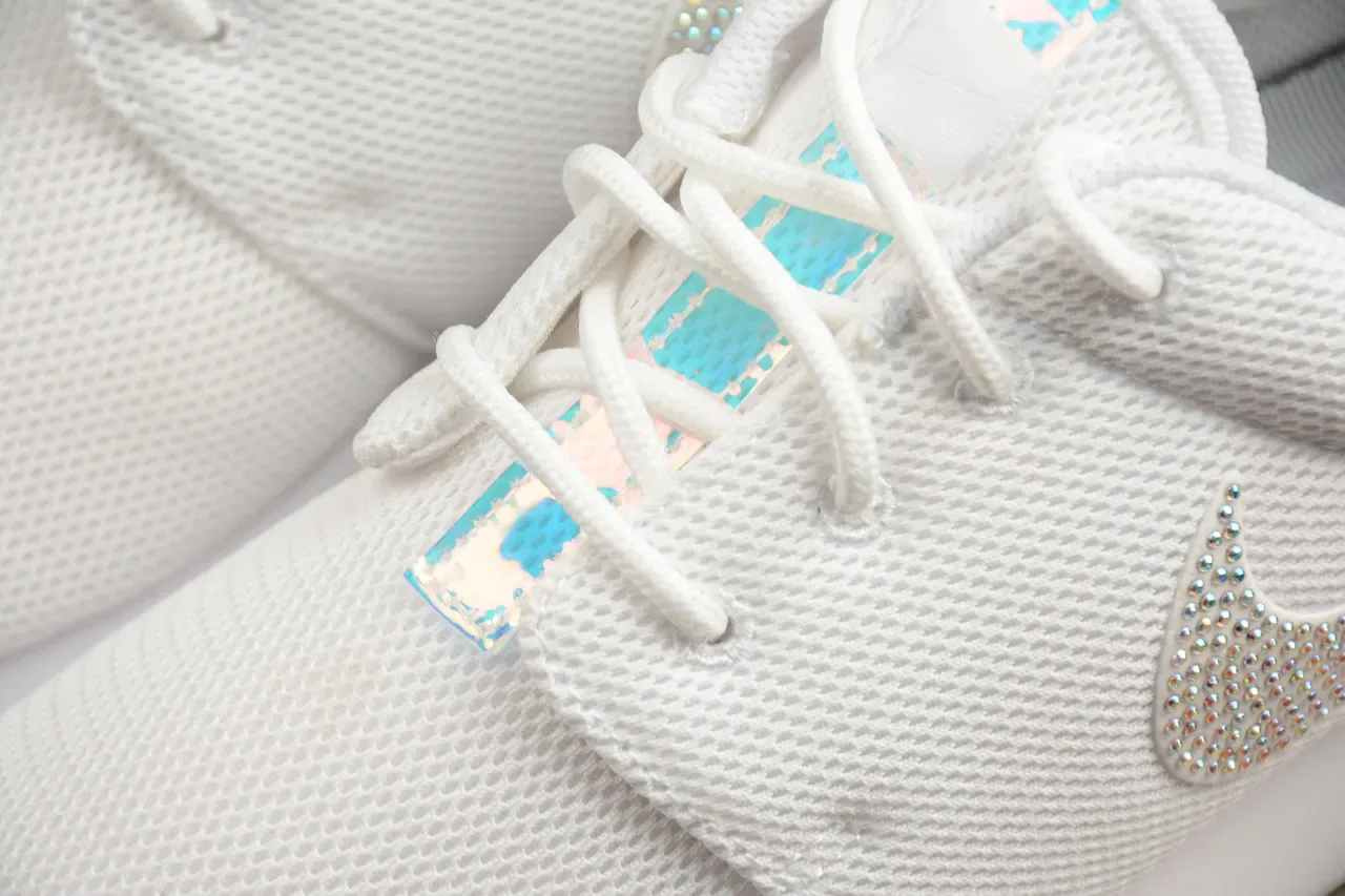 Nike Roshe Run White Crystal Swoosh Lifestyle Sneakers 6