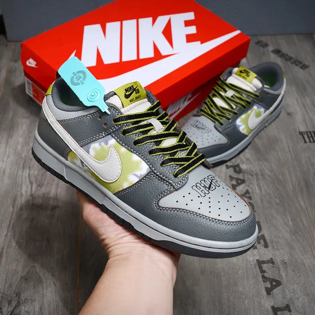 Nike SB Dunk Low Gray Lime Tie-Dye chaussures de skateboard 2