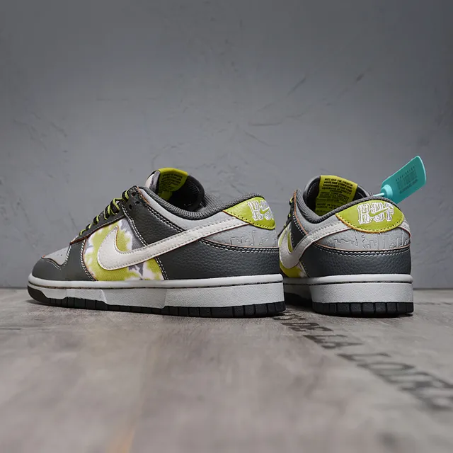 Nike SB Dunk Low Gray Lime Tie-Dye chaussures de skateboard 3