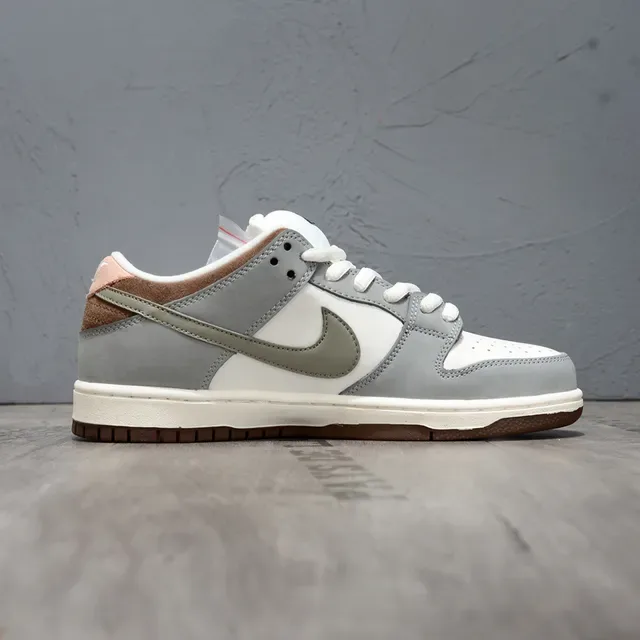 Nike SB Dunk Low Gray White Olive Skateboard Shoes 6