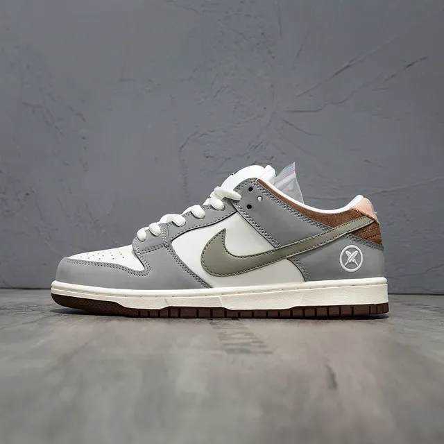 Nike SB Dunk Low Gray White Olive Skateboard Shoes 7