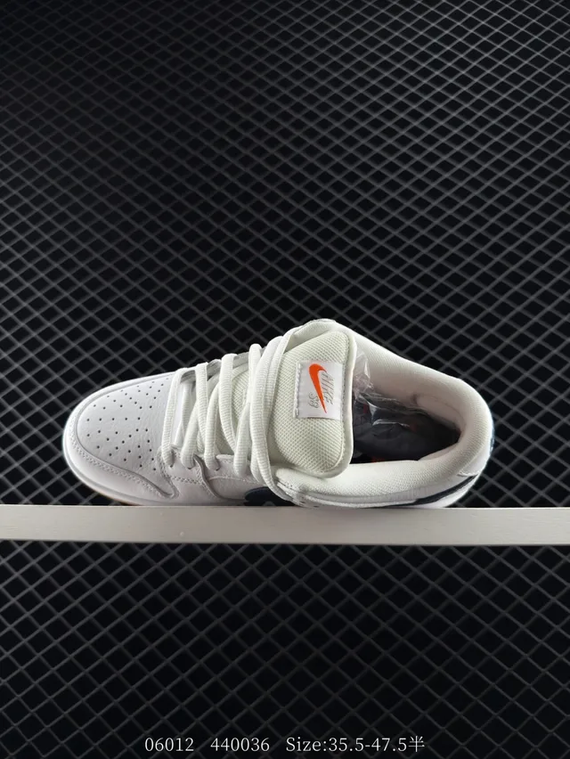 Nike SB Dunk Low White Navy Gum أحذية تزلج 4