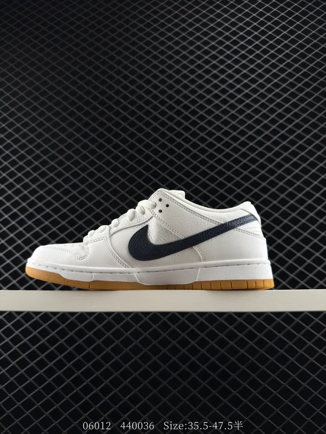 Nike SB Dunk Low White Navy Gum أحذية تزلج 5