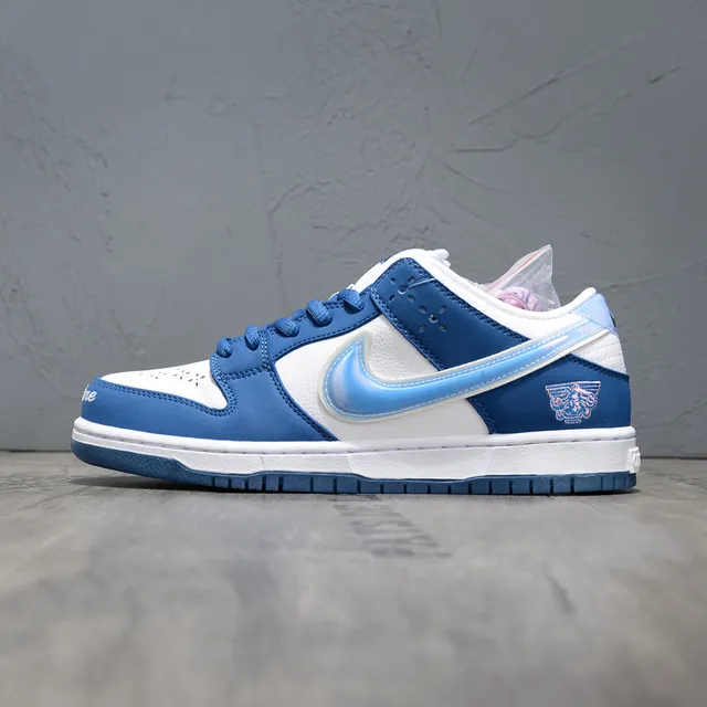 Nike SB Dunk Low White Royal Blue Skateboard Shoes 7