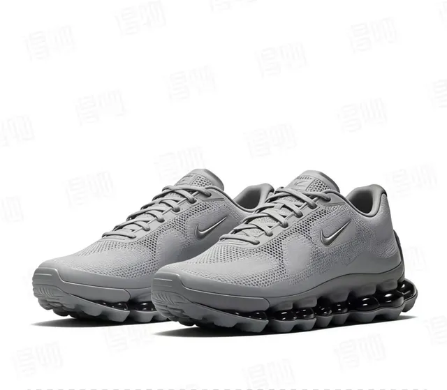 Nike Shox Gray Black Engineered Mesh Upper Perforated Overlay Panels Lifestyle Sneakers 2