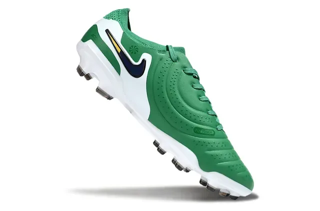 Nike Tiempo Vert Blanc Bleu marine Jaune Chaussures de football Firm-Ground 2