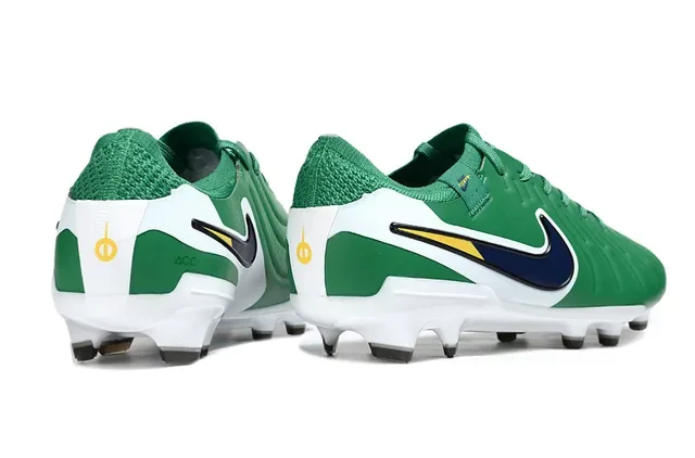 Nike Tiempo Vert Blanc Bleu marine Jaune Chaussures de football Firm-Ground 5