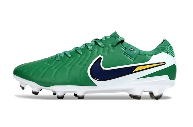 Nike Tiempo Vert Blanc Bleu marine Jaune Chaussures de football Firm-Ground 7