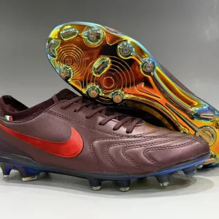 Nike Tiempo Legend Burgundy Red Iridescent Firm-Ground Soccer Shoes