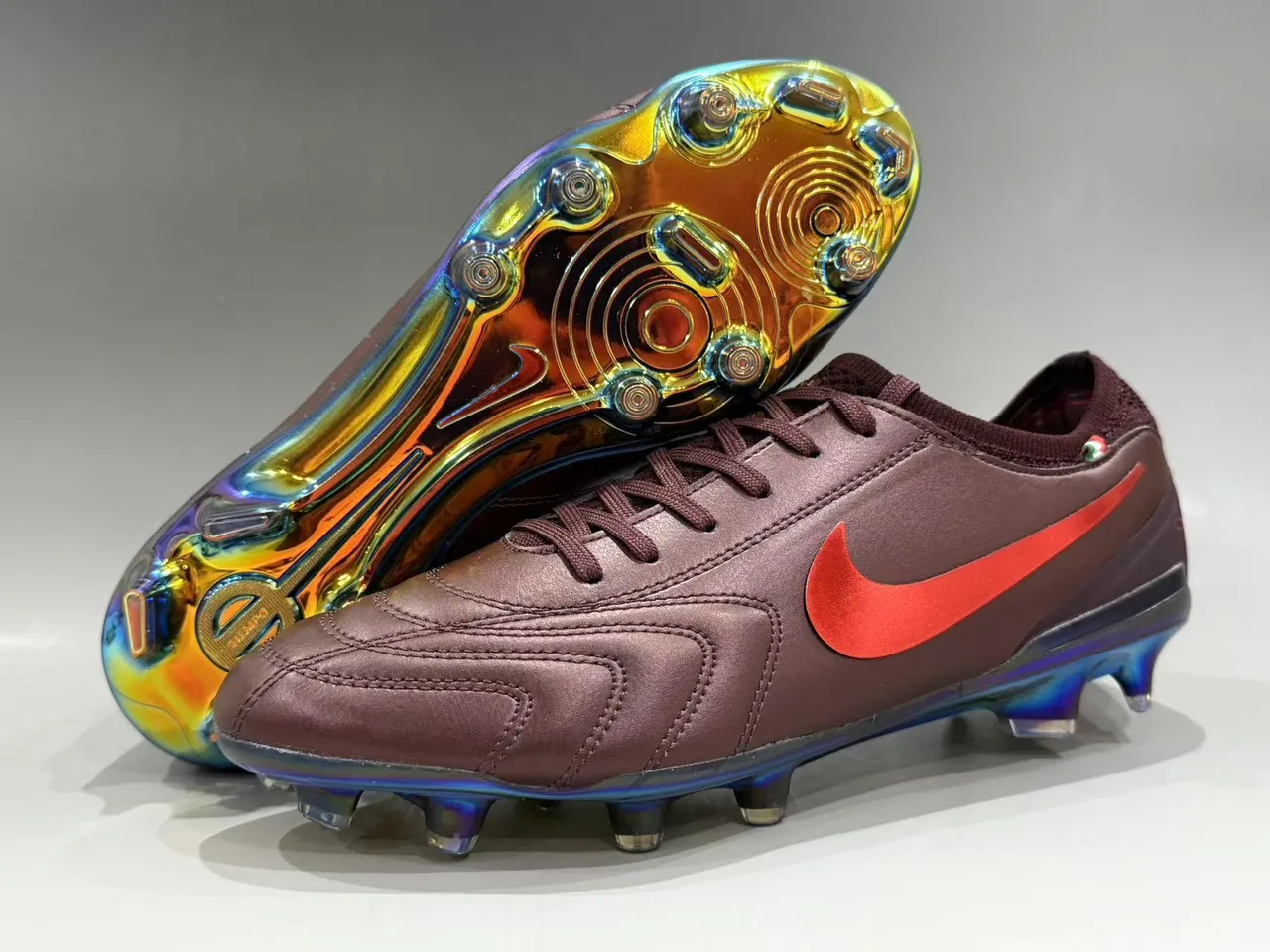 Nike Tiempo Legend Burgundy Red Iridescent Firm-Ground Soccer Shoes 4