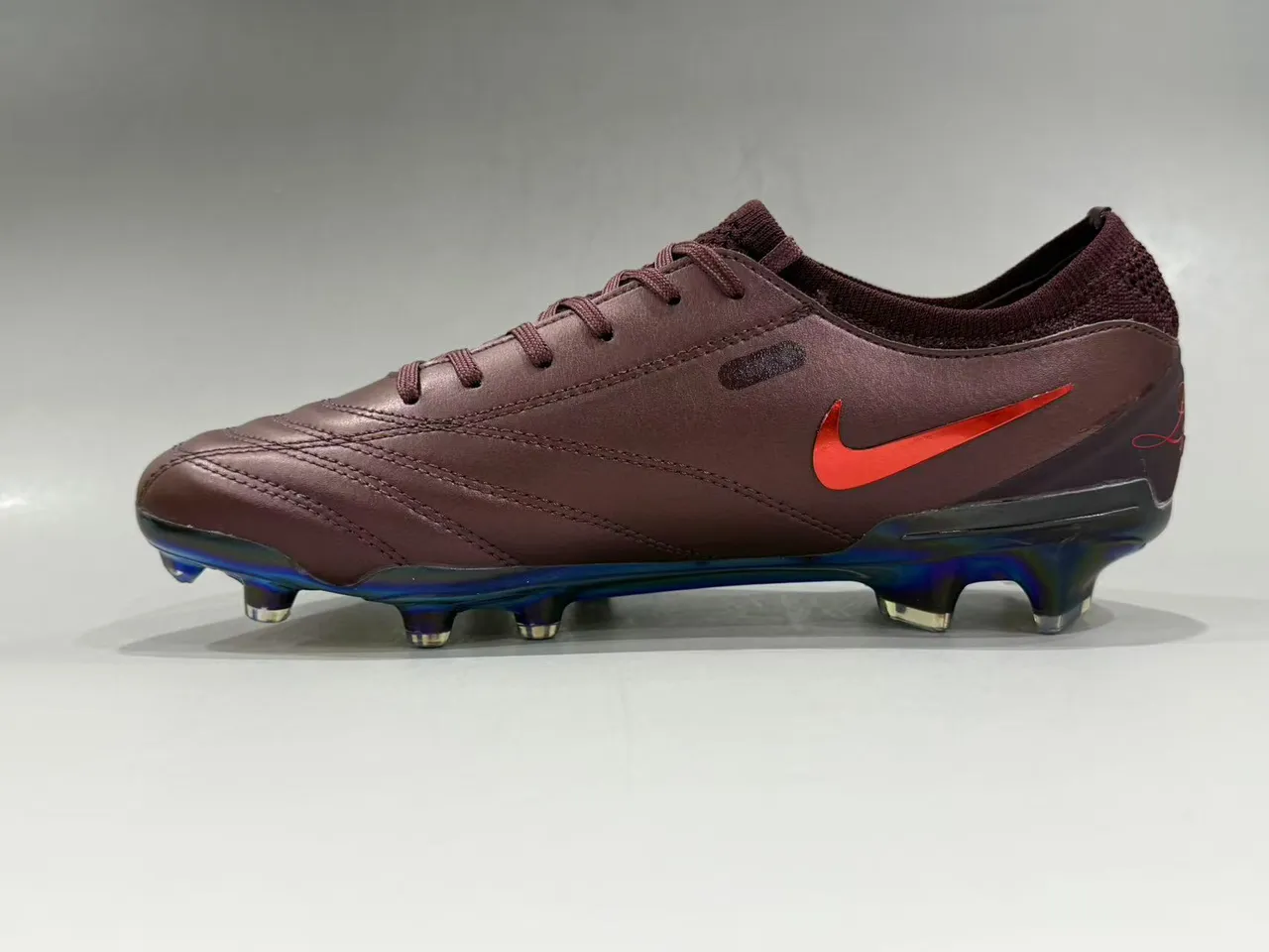 Nike Tiempo Legend Burgundy Red Iridescent Firm-Ground Soccer Shoes 8